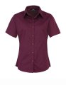 Dames blouse korte mouw Premier PR302 aubergine